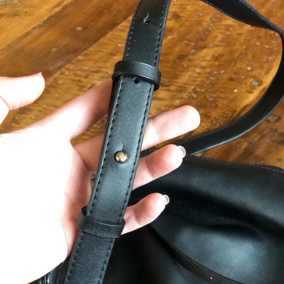 Black Faux Leather Crossbody Bag - Picture 7 of 8